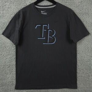 Tampa Bay Rays Shirt Mens Medium Dark Gray Nike Regular Fit MLB Baseball Tee